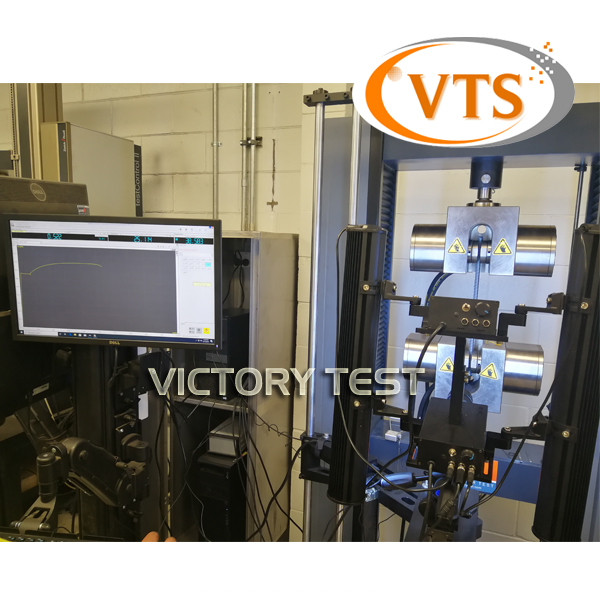 universal testing machine with video extensometer